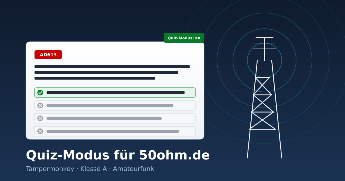 Quiz-Modus für 50ohm.de per Tampermonkey